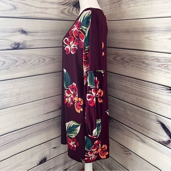 Loft Purple Floral Long Sleeve Shift Dress - Picture 10 of 10